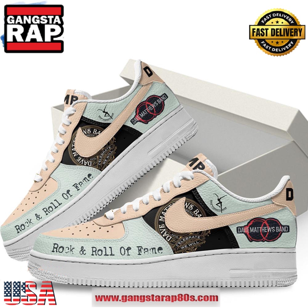Dave Matthews Band Rock & Roll Of Fame Limited Edition Air Force 1 Running Sneakers Shoes Dave Matthews Band Rock & Roll Of Fame Limited Edition Air Force 1 Running Sneakers Shoes