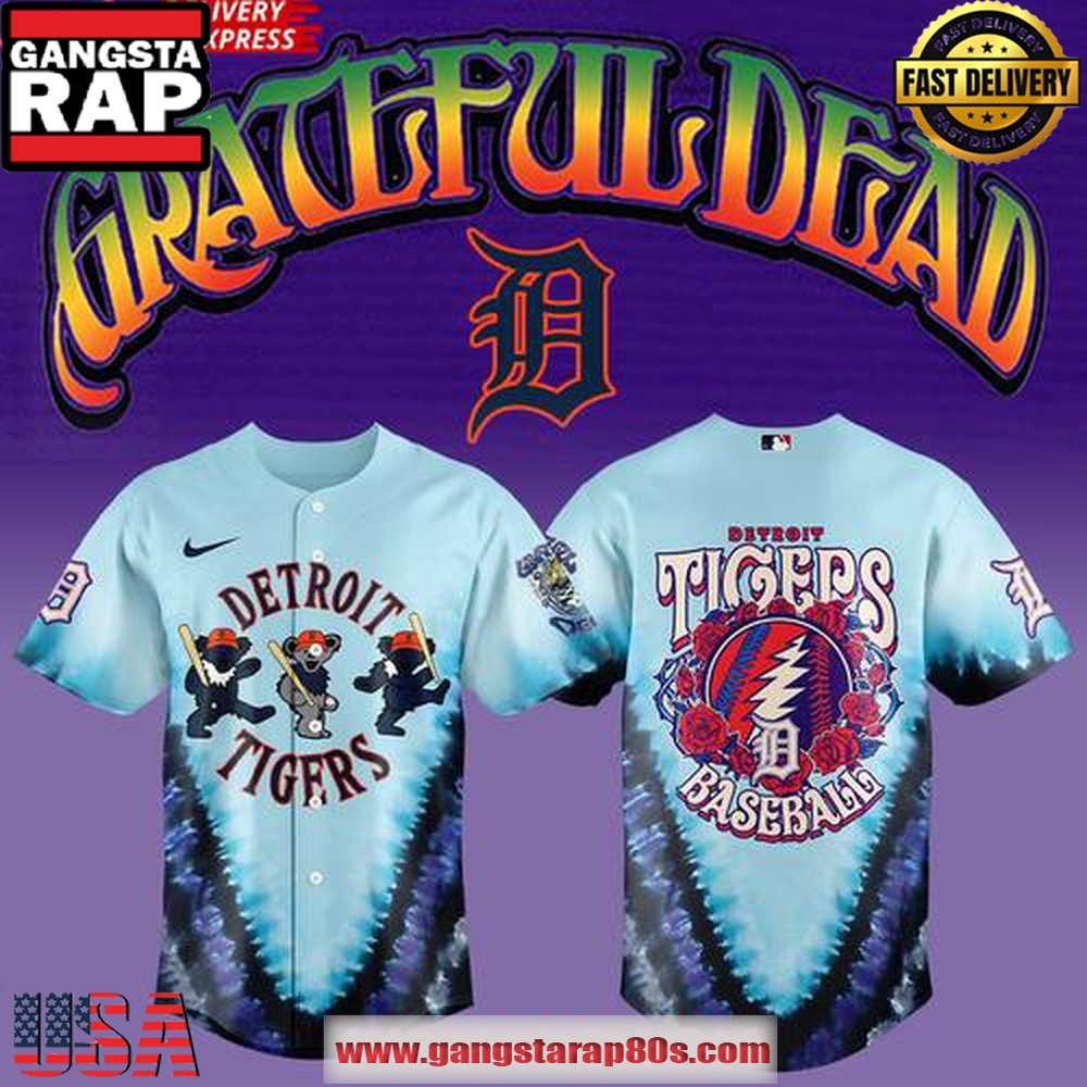 Detroit Tigers Grateful Dead 60th Anniversary Limited Edition Baseball Jersey Shirt Detroit Tigers Grateful Dead 60th Anniversary Limited Edition Baseball Jersey Shirt