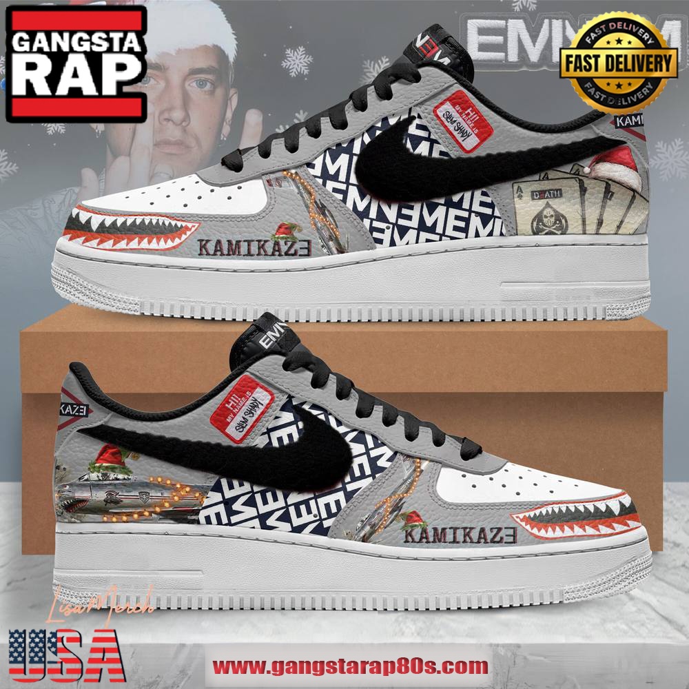 Eminem Kamikaze Limited Edition Air Force 1 Running Sneakers Shoes Eminem Kamikaze Limited Edition Air Force 1 Running Sneakers Shoes