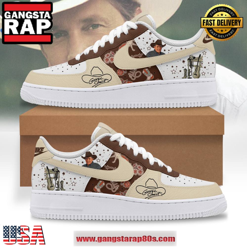 George Strait Signature Cowboy Limited Edition Air Force 1 Running Sneakers Shoes George Strait Signature Cowboy Limited Edition Air Force 1 Running Sneakers Shoes