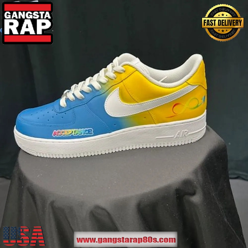 Golden State Warriors x To The Max Autism Acceptance 2025 Limited Edition Air Force 1 Running Sneakers Shoes Golden State Warriors x To The Max Autism Acceptance 2025 Limited Edition Air Force 1 Running Sneakers Shoes