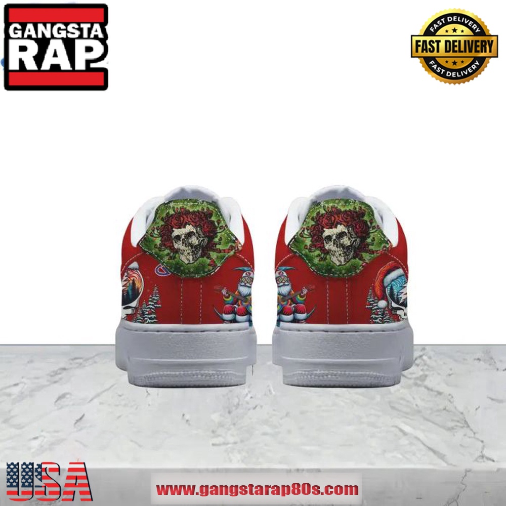 Grateful Dead Merry Deadmas Limited Air Force 1 Running Sneakers Shoes Grateful Dead Merry Deadmas Limited Air Force 1 Running Sneakers Shoes