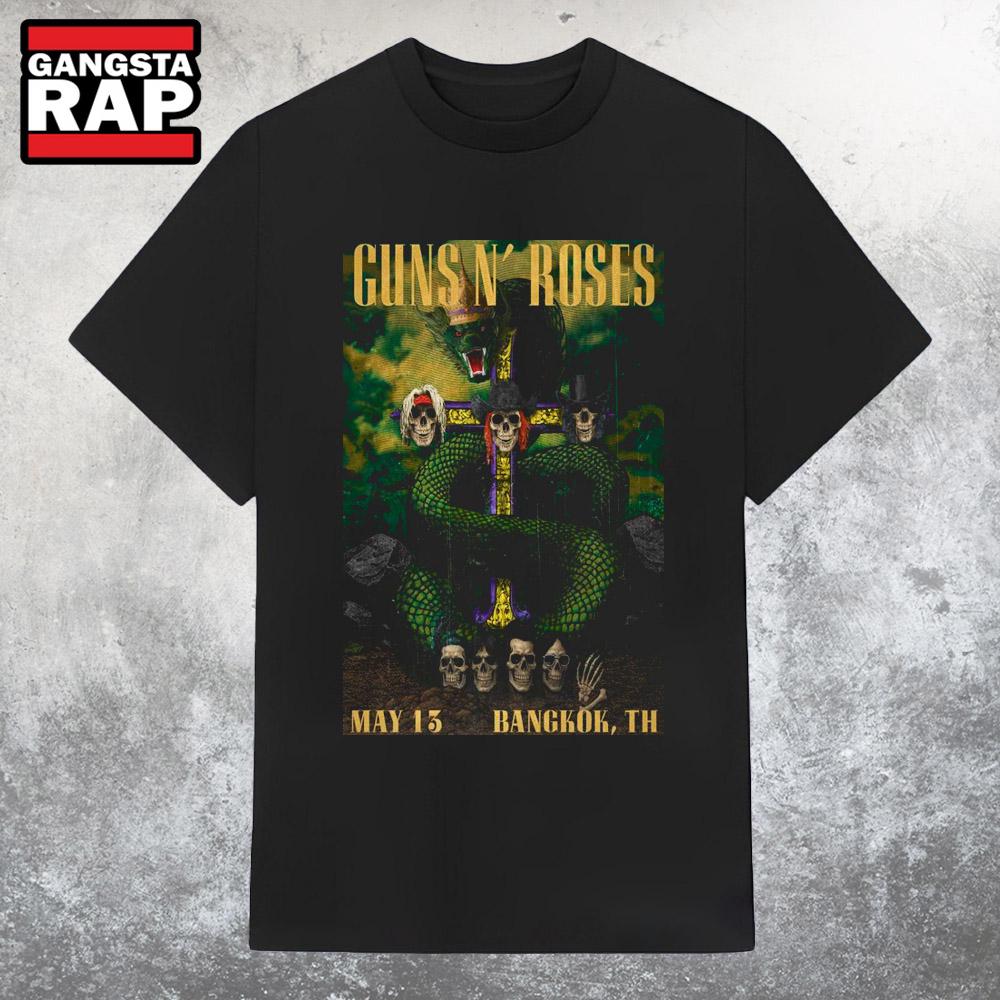 Guns N' Roses At Thunder Dome In Bangkok, TH On May 13 2025 Tour T Shirt Guns N' Roses At Thunder Dome In Bangkok, TH On May 13 2025 Tour T Shirt