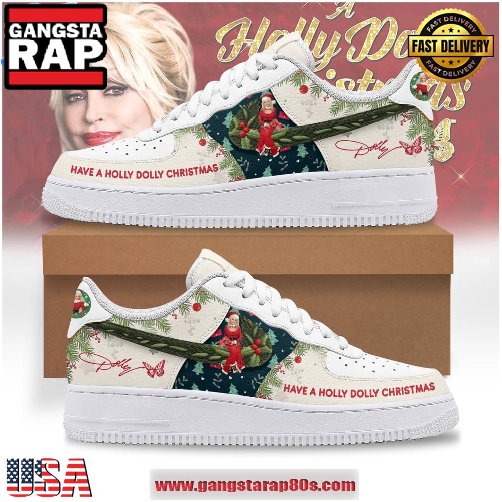 Have A Holly Dolly Christmas Limited Air Force 1 Running Sneakers Shoes Have A Holly Dolly Christmas Limited Air Force 1 Running Sneakers Shoes