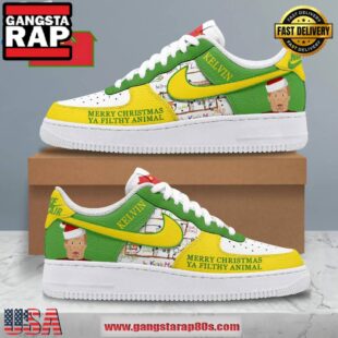 Home Alone Kelvin Merry Christmas Air Force 1 Running Sneakers Shoes