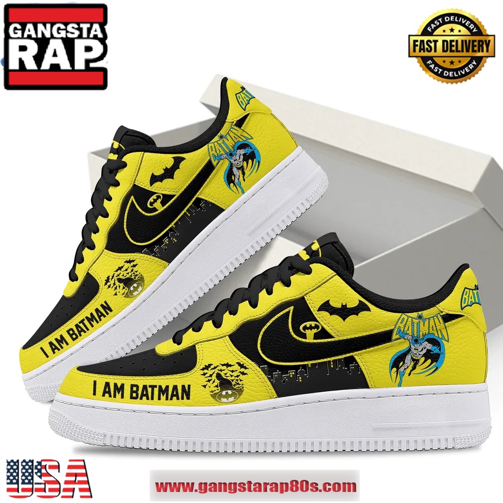 I Am Batman Limited Edition Air Force 1 Running Sneakers Shoes I Am Batman Limited Edition Air Force 1 Running Sneakers Shoes