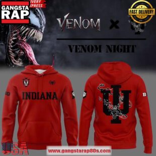 Indiana Hoosiers x Venom Night 2025 Special All Over Print Hoodie