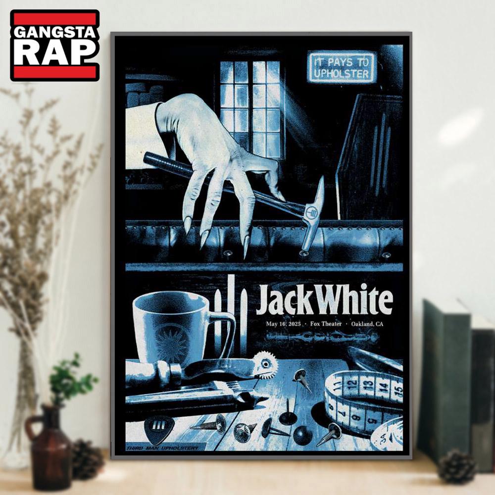 Jack White At Fox Theater In Oakland, CA On May 16 2025 Concert Poster Canvas Art Jack White At Fox Theater In Oakland, CA On May 16 2025 Concert Poster Canvas Art