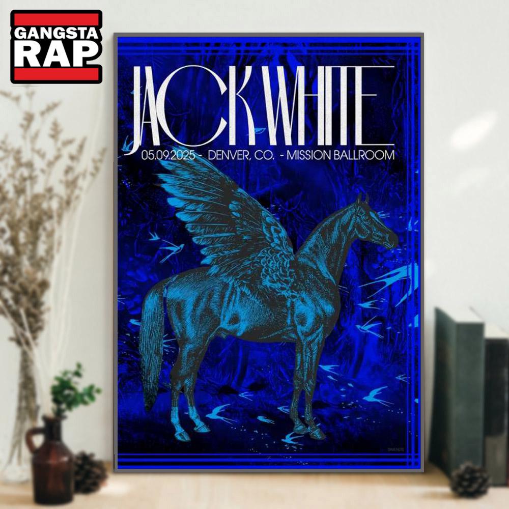 Jack White Mission Ballroom, Denver, CO May 9 2025 Concert Poster Canvas Art Jack White Mission Ballroom, Denver, CO May 9 2025 Concert Poster Canvas Art