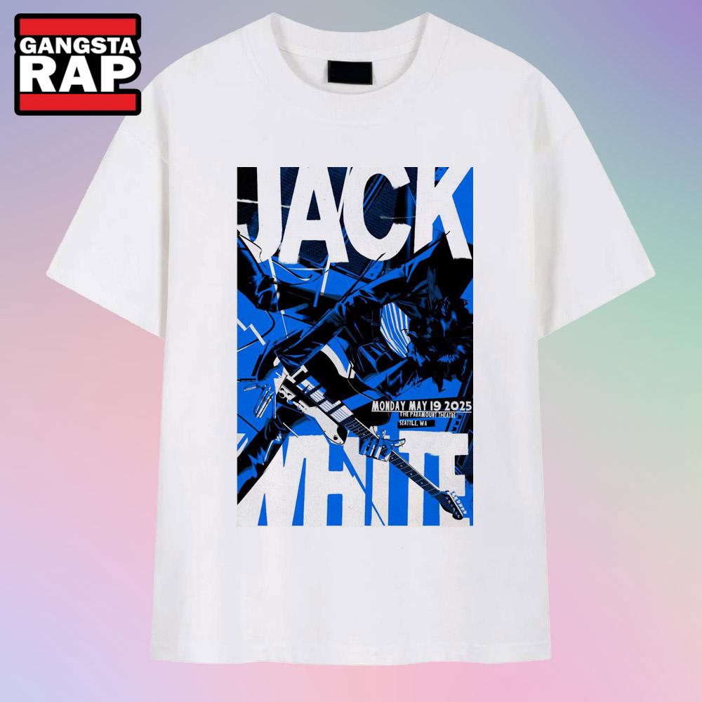 Jack White Paramount Theatre Seattle, WA May 19 2025 Tour T Shirt Jack White Paramount Theatre Seattle, WA May 19 2025 Tour T Shirt