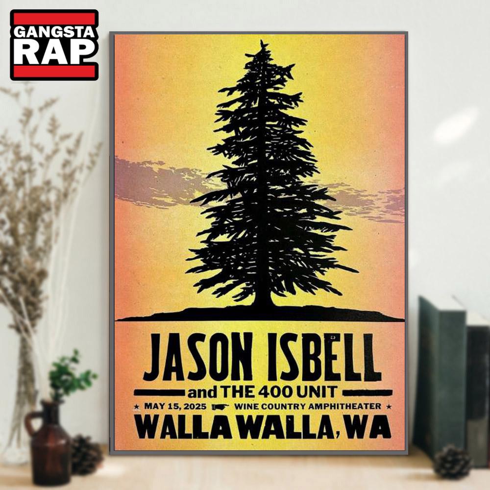 Jason Isbell And The 400 Show May 15 2025 Wine Country Amphitheater Walla Walla, WA Poster Canvas Art Jason Isbell And The 400 Show May 15 2025 Wine Country Amphitheater Walla Walla, WA Poster Canvas Art