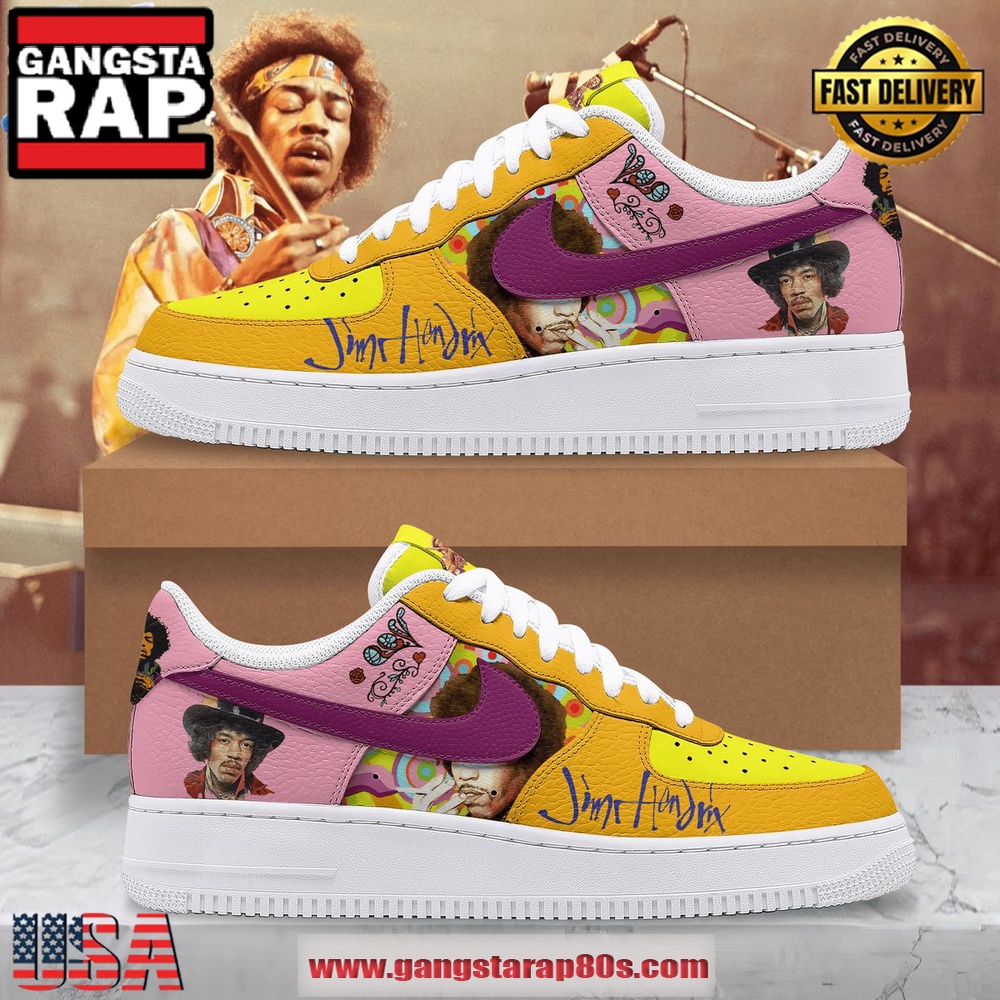 Jimi Hendrix Limited Edition Air Force 1 Running Sneakers Shoes Jimi Hendrix Limited Edition Air Force 1 Running Sneakers Shoes