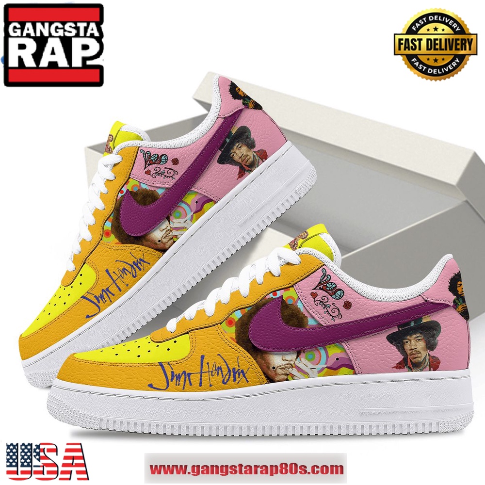 Jimi Hendrix Limited Edition Air Force 1 Running Sneakers Shoes Jimi Hendrix Limited Edition Air Force 1 Running Sneakers Shoes