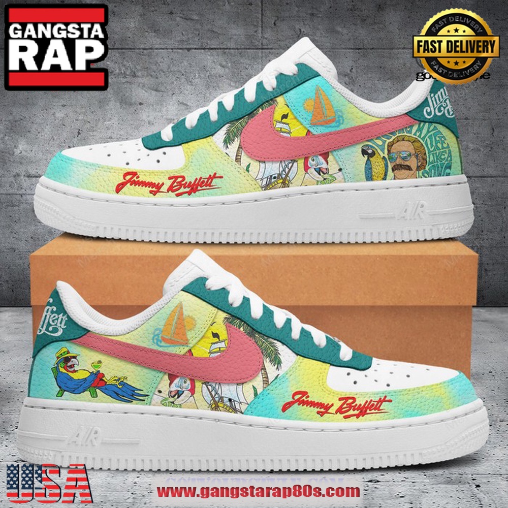 Jimmy Buffett Living Life Like A Song Air Force 1 Running Sneakers Shoes Jimmy Buffett Living Life Like A Song Air Force 1 Running Sneakers Shoes