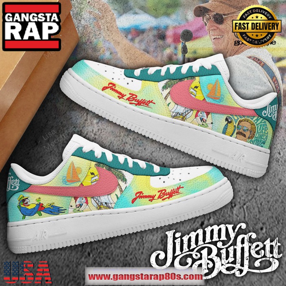 Jimmy Buffett Living Life Like A Song Air Force 1 Running Sneakers Shoes Jimmy Buffett Living Life Like A Song Air Force 1 Running Sneakers Shoes
