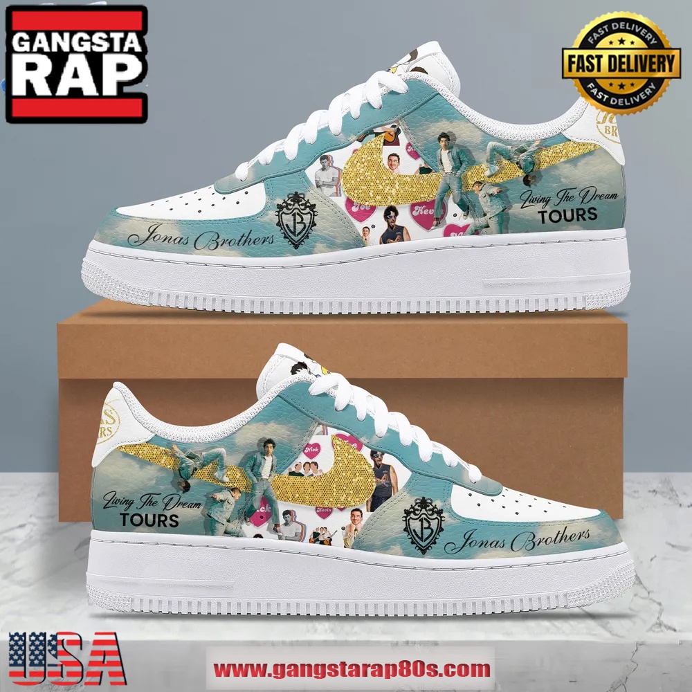 Jonas Brothers Living The Dream Tour Limited Edition Air Force 1 Running Sneakers Shoes Jonas Brothers Living The Dream Tour Limited Edition Air Force 1 Running Sneakers Shoes