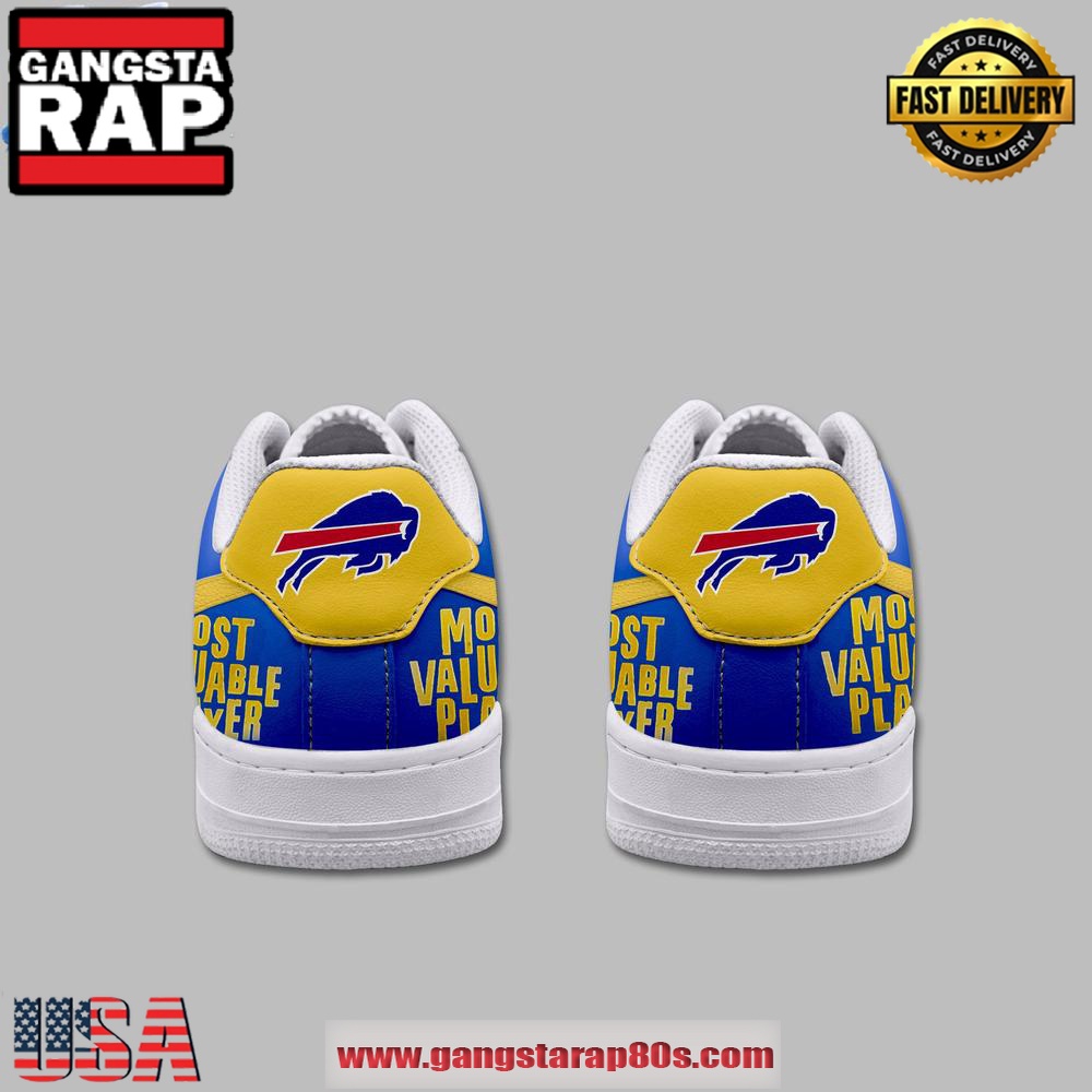 Josh Allen NFL Bills MVP Limited Edition Air Force 1 Running Sneakers Shoes Josh Allen NFL Bills MVP Limited Edition Air Force 1 Running Sneakers Shoes