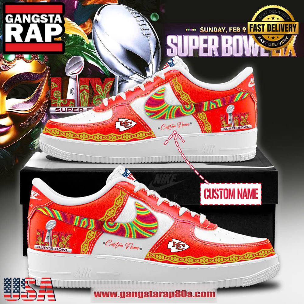 Kansas City Chiefs Super Bowl LIX Special Edition Air Force 1 Running Sneakers Shoes Kansas City Chiefs Super Bowl LIX Special Edition Air Force 1 Running Sneakers Shoes
