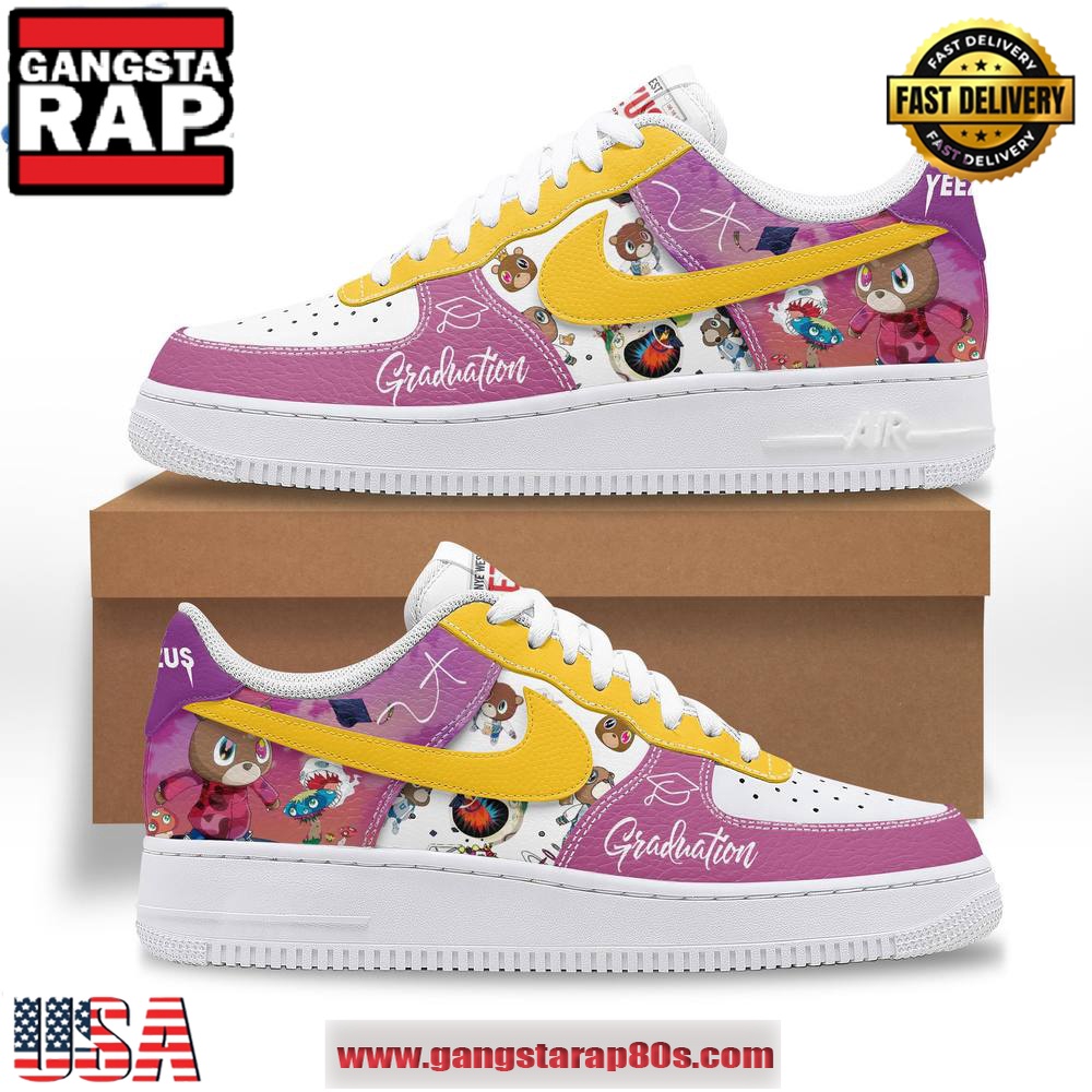Kanye West Graduation Limited Edition Air Force 1 Sneakers Shoes Kanye West Graduation Limited Edition Air Force 1 Sneakers Shoes