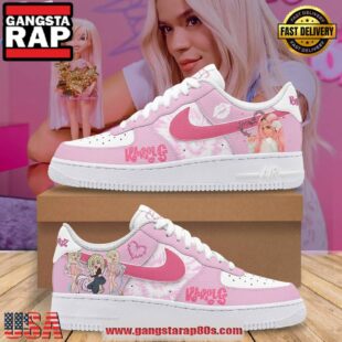 Karol G x Bratz Limited Edition Pink Air Force 1 Running Sneakers Shoes
