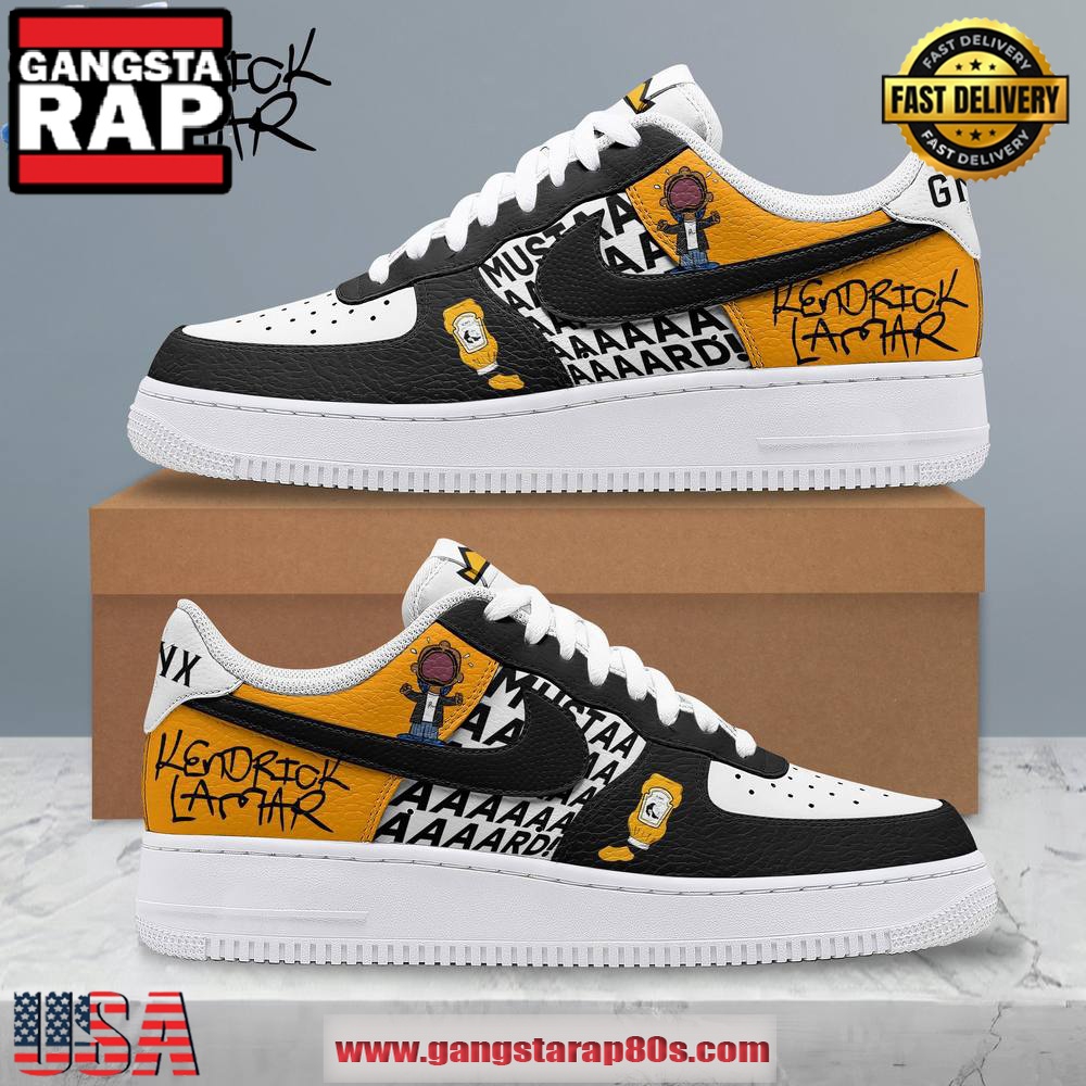 Kendrick Lamar Mustard Special Edition Air Force 1 Running Sneakers Shoes Kendrick Lamar Mustard Special Edition Air Force 1 Running Sneakers Shoes