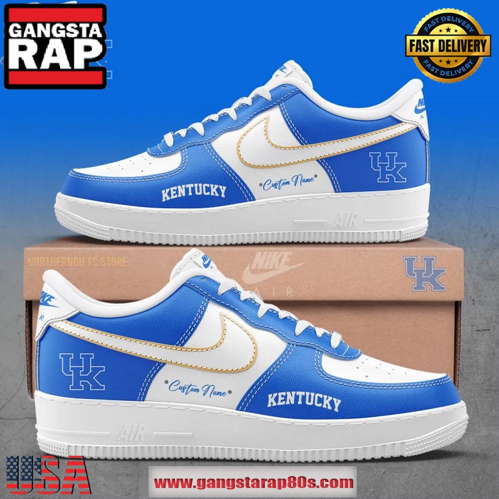 Kentucky Wildcats Coach Kenny Brooks New Exclusives Air Force 1 Running Sneakers Shoes Kentucky Wildcats Coach Kenny Brooks New Exclusives Air Force 1 Running Sneakers Shoes