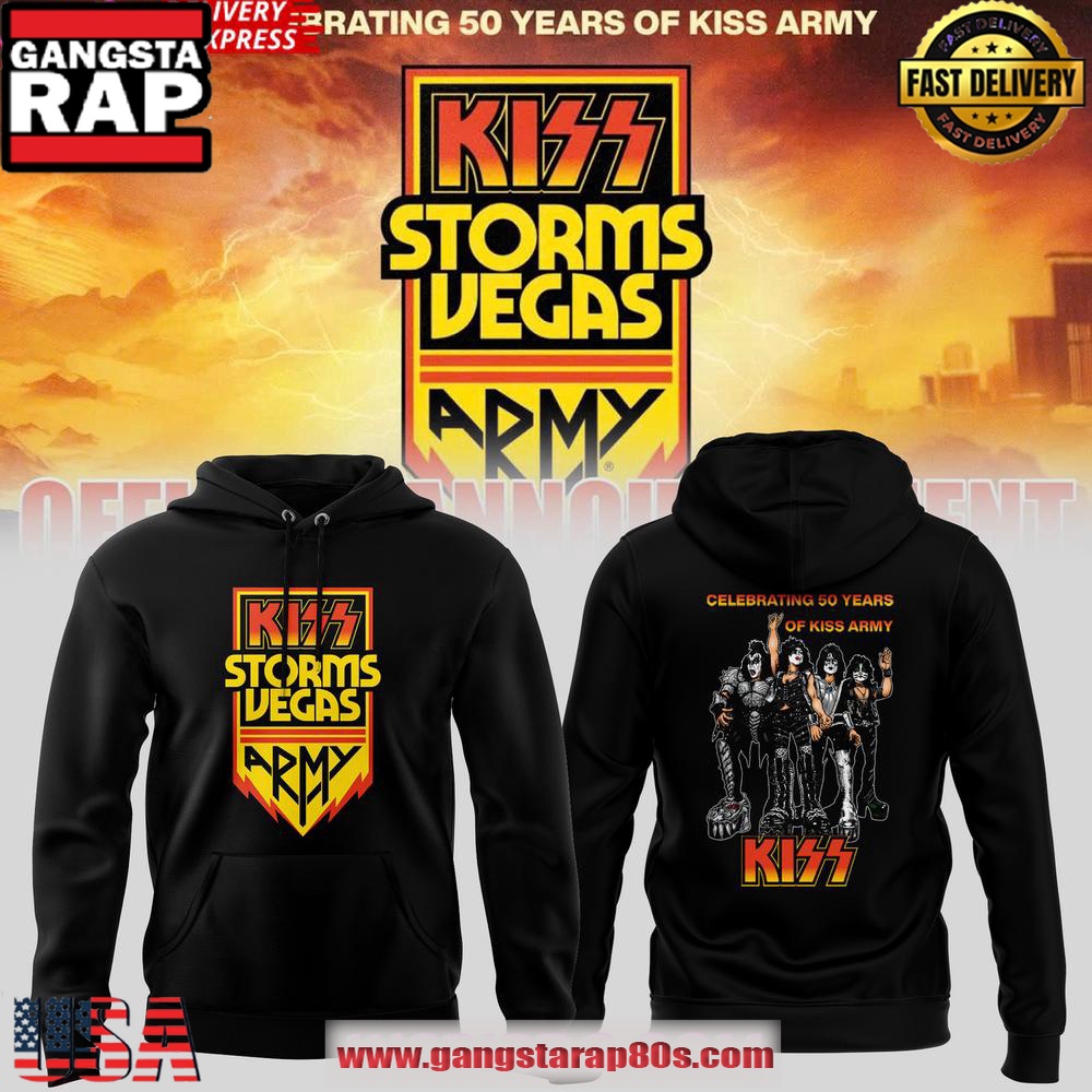 KISS Storms Vegas 50th Anniversary Special Edition All Over Print Hoodie KISS Storms Vegas 50th Anniversary Special Edition All Over Print Hoodie