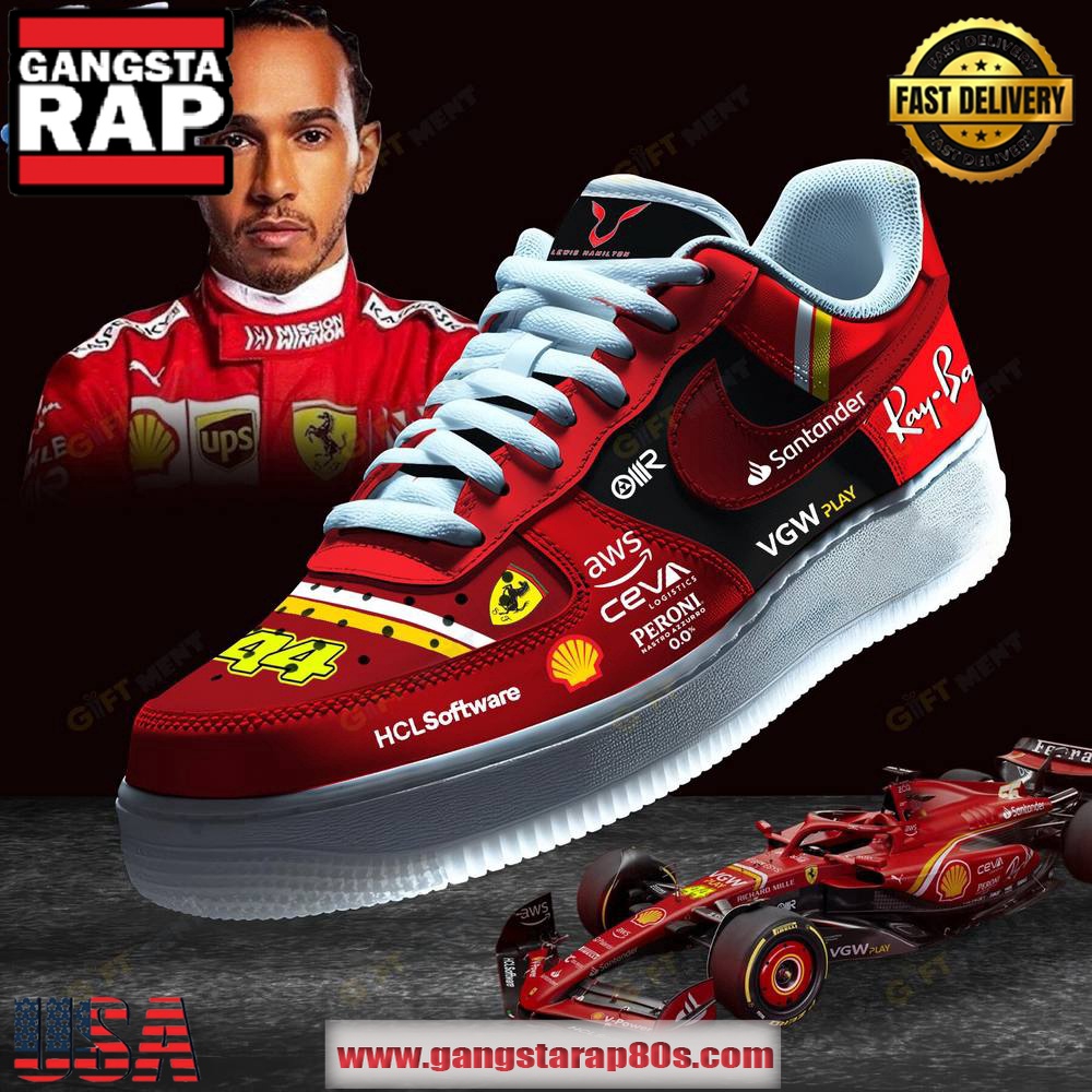 Lewis Hamilton x Ferrari Limited Edition Air Force 1 Running Sneakers Shoes Lewis Hamilton x Ferrari Limited Edition Air Force 1 Running Sneakers Shoes
