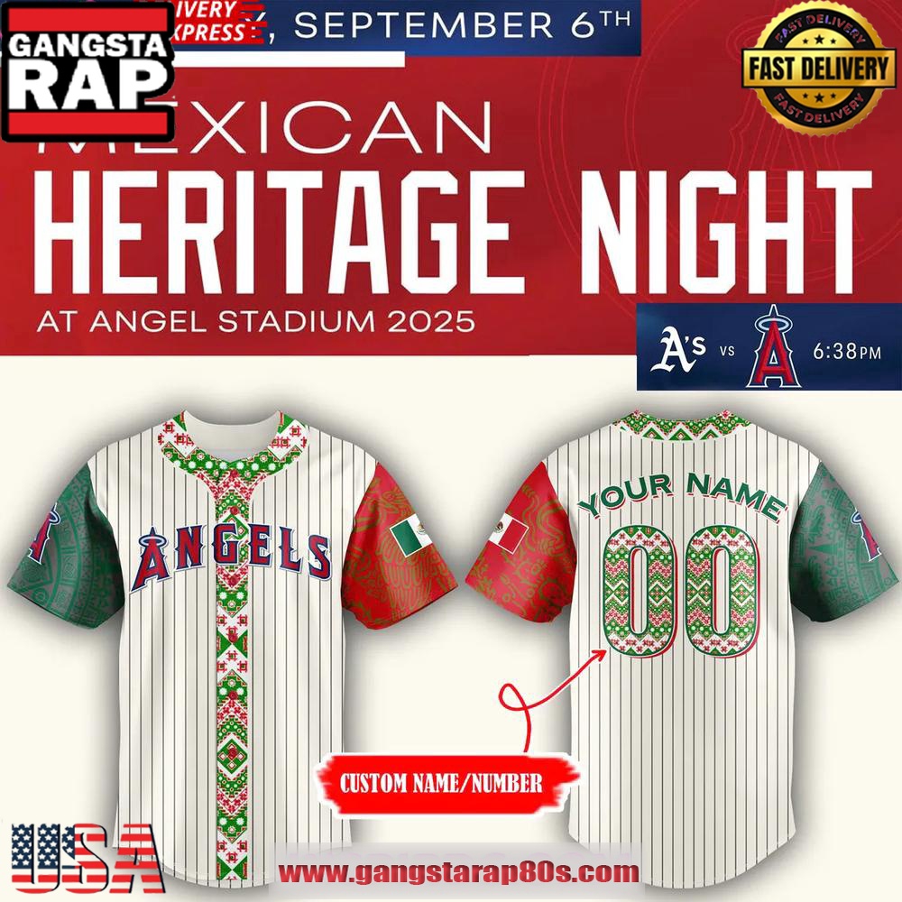 Los Angeles Angels 2025 Mexican Heritage Night Custom Baseball Jersey Shirt Los Angeles Angels 2025 Mexican Heritage Night Custom Baseball Jersey Shirt