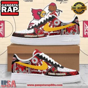Louisville Cardinals Cards Forever Air Force 1 Running Sneakers Shoes