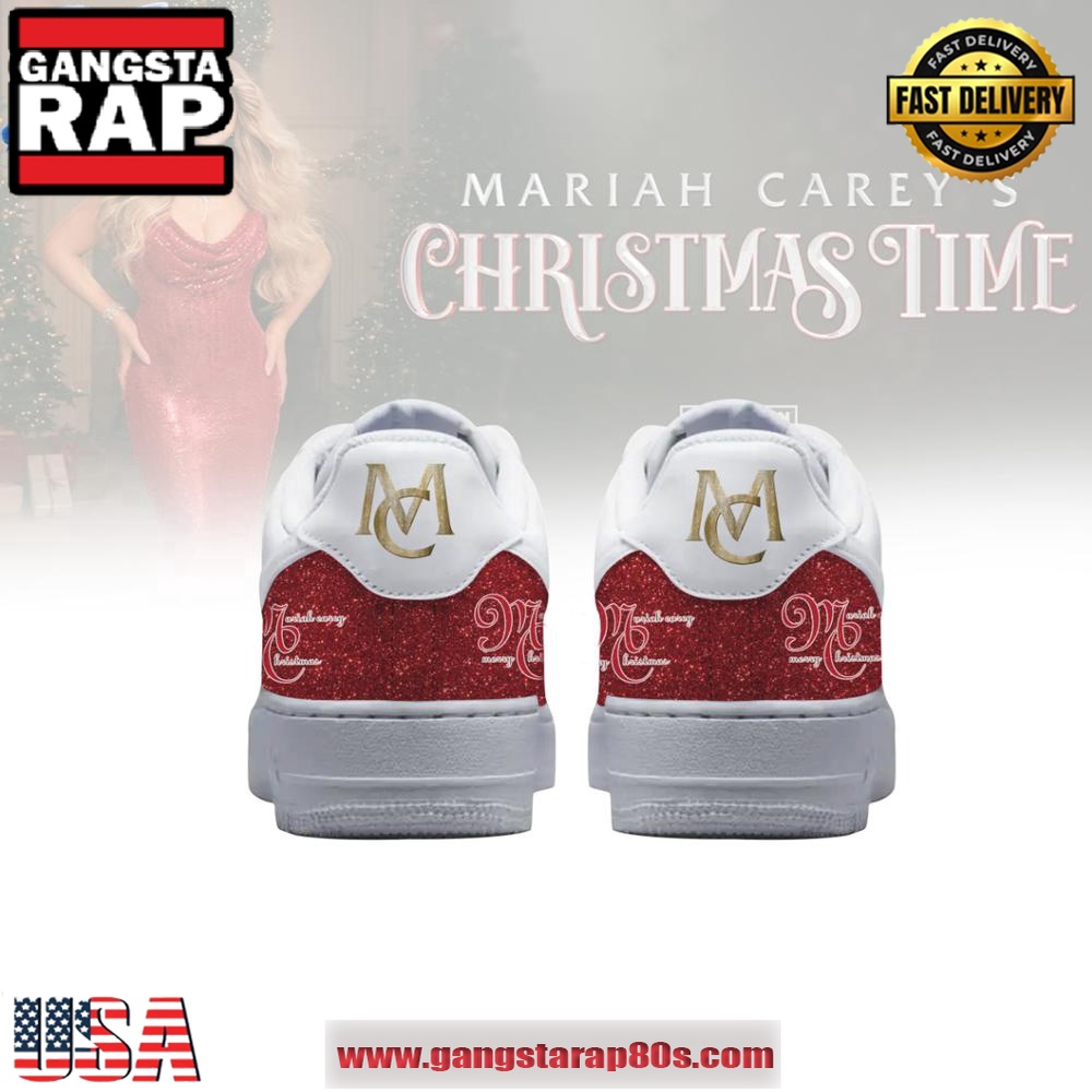 Mariah Carey Christmas Time Air Force 1 Running Sneakers Shoes Mariah Carey Christmas Time Air Force 1 Running Sneakers Shoes