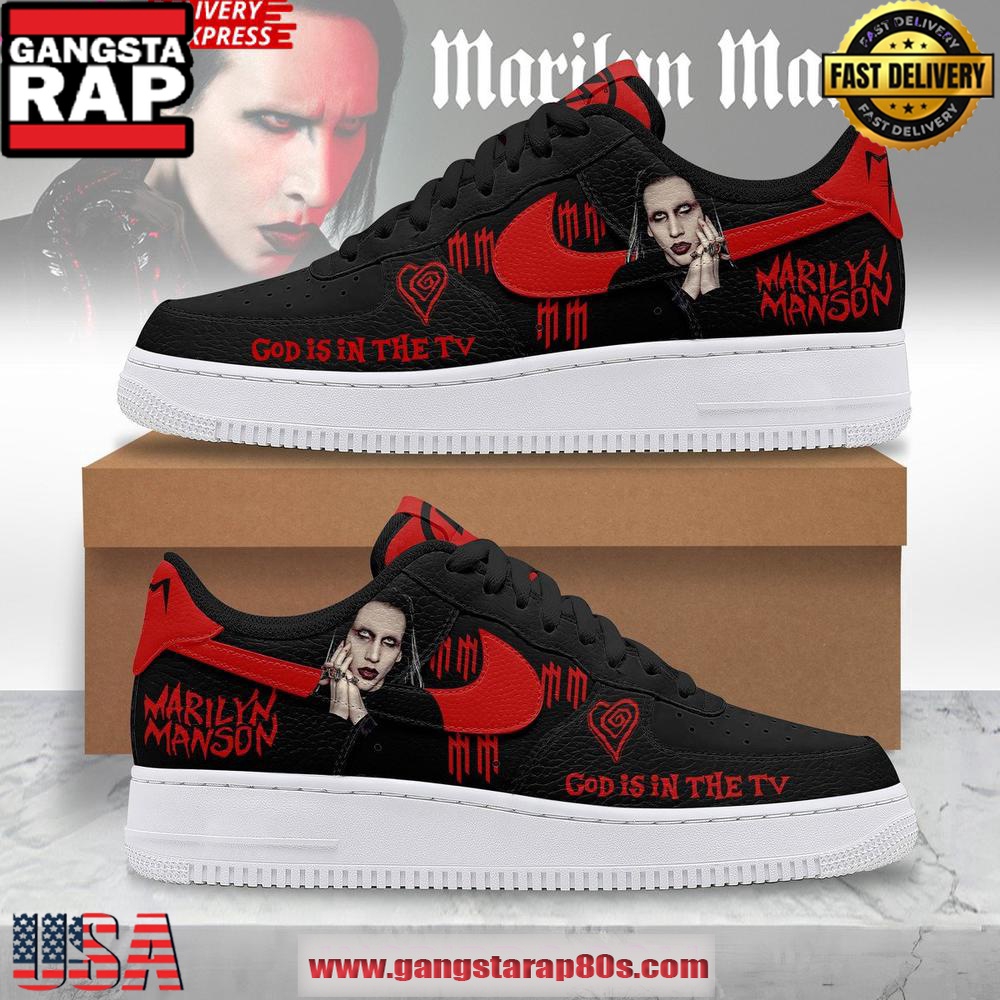 Marilyn Manson God Is in the TV Special Air Force 1 Sneakers Shoes Marilyn Manson God Is in the TV Special Air Force 1 Sneakers Shoes