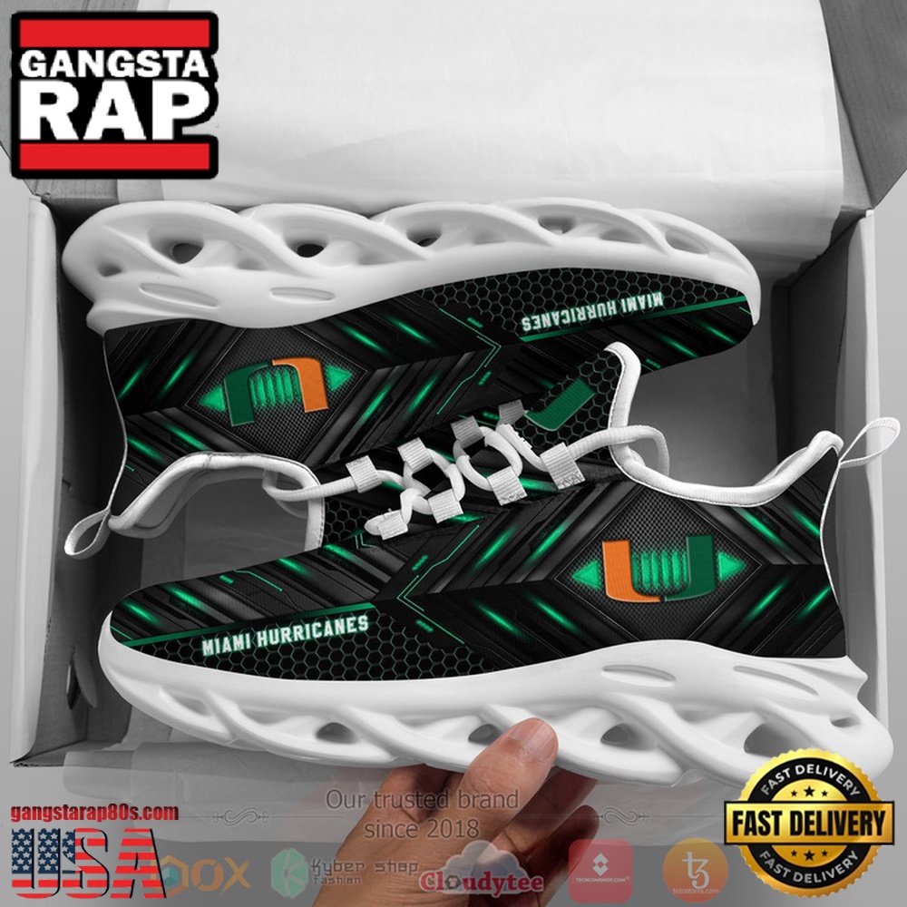 Miami Hurricanes Custom Name Clunky Unique Design Max Soul Shoes Running Sneakers Miami Hurricanes Custom Name Clunky Unique Design Max Soul Shoes Running Sneakers