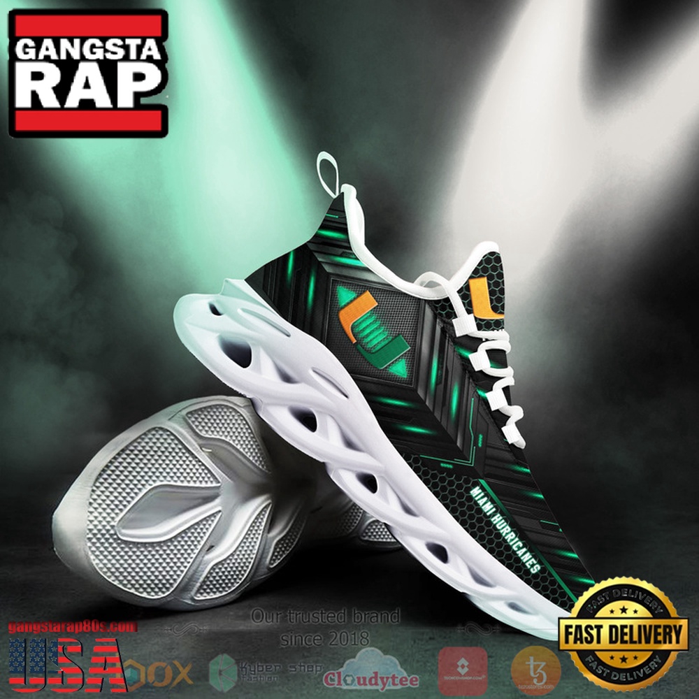 Miami Hurricanes Custom Name Clunky Unique Design Max Soul Shoes Running Sneakers Miami Hurricanes Custom Name Clunky Unique Design Max Soul Shoes Running Sneakers