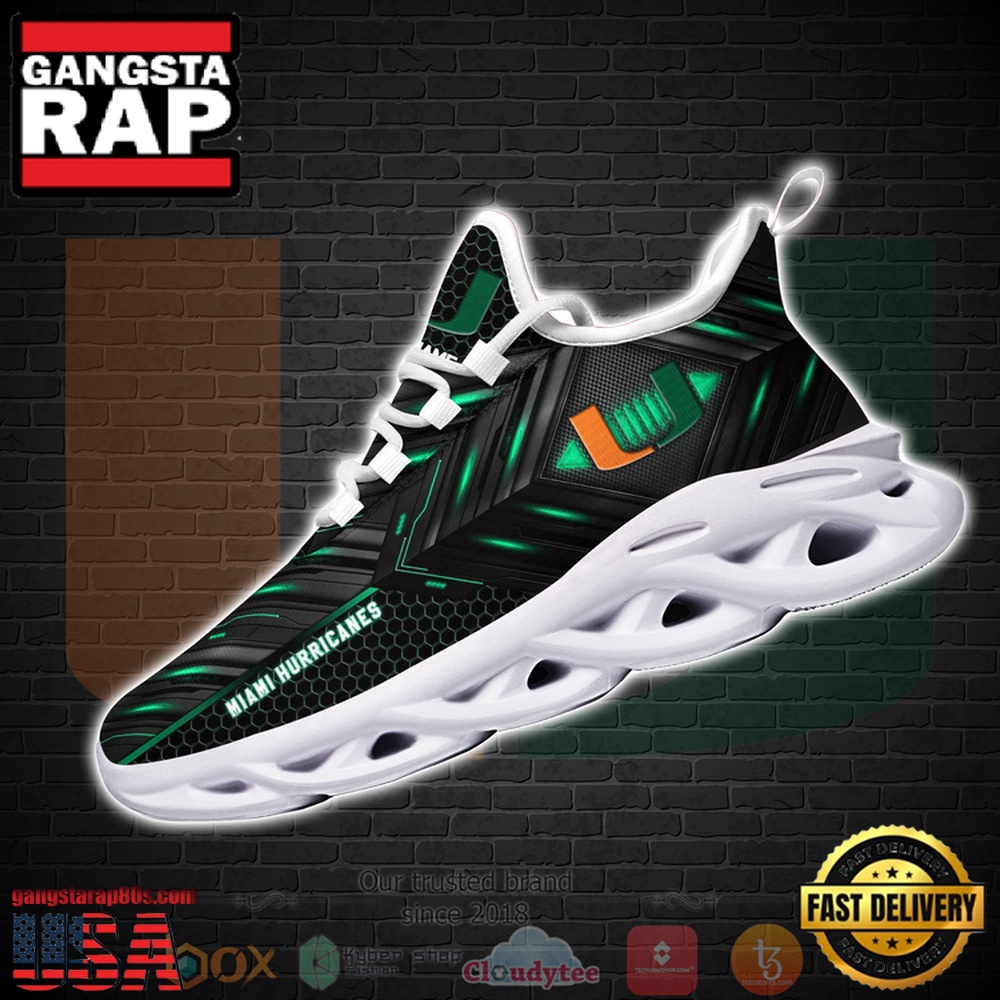 Miami Hurricanes Custom Name Clunky Unique Design Max Soul Shoes Running Sneakers Miami Hurricanes Custom Name Clunky Unique Design Max Soul Shoes Running Sneakers