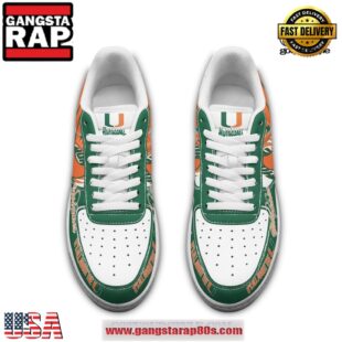Miami Hurricanes Miami Girl Air Force 1 Running Sneakers Shoes