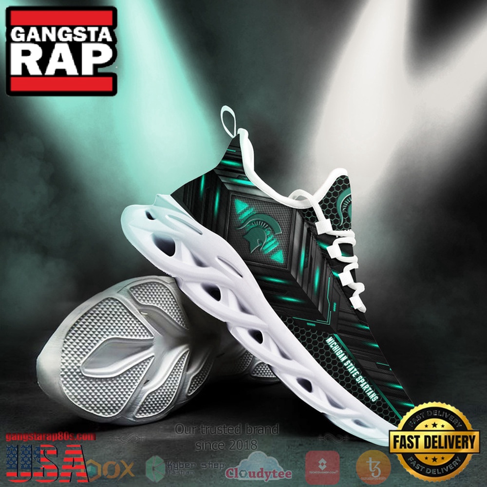 Michigan State Spartans Custom Name Clunky Unique Design Max Soul Shoes Running Sneakers Michigan State Spartans Custom Name Clunky Unique Design Max Soul Shoes Running Sneakers