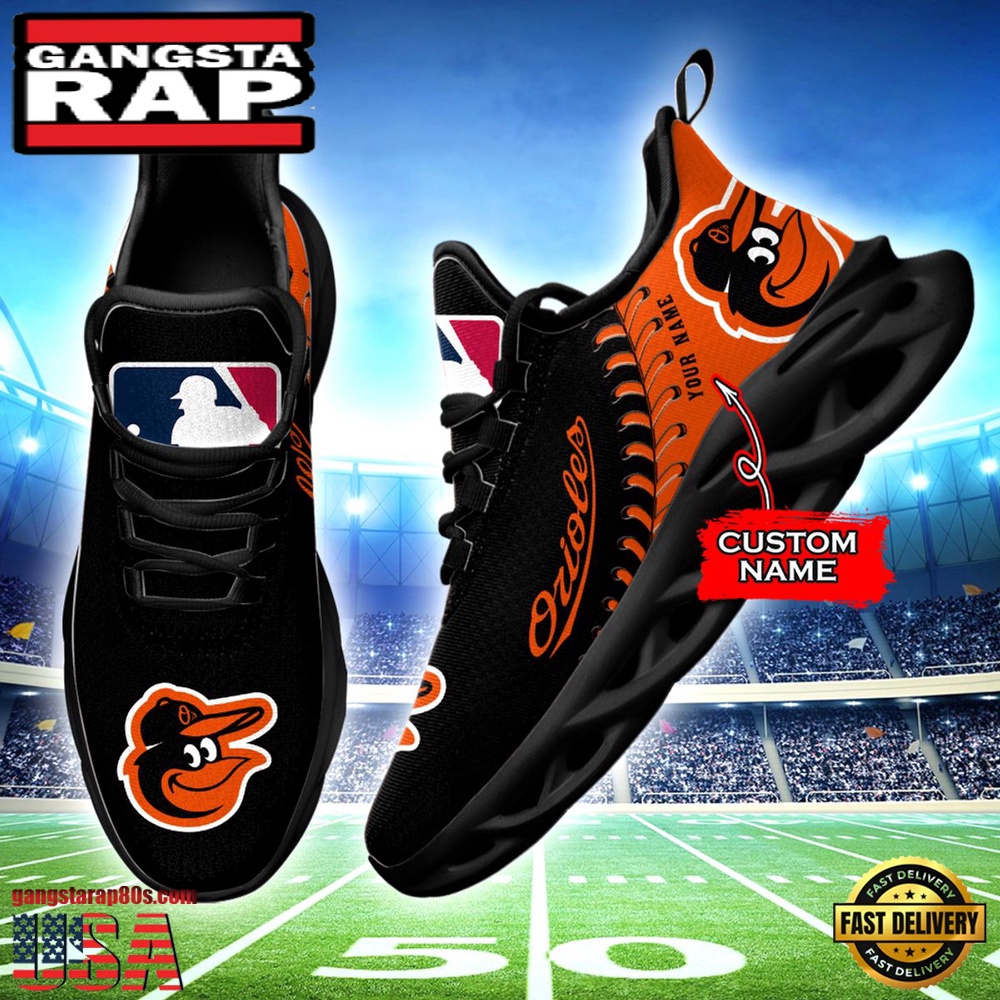 MLB Baltimore Orioles Unique Design Custom Name Max Soul Shoes Running Sneakers MLB Baltimore Orioles Unique Design Custom Name Max Soul Shoes Running Sneakers