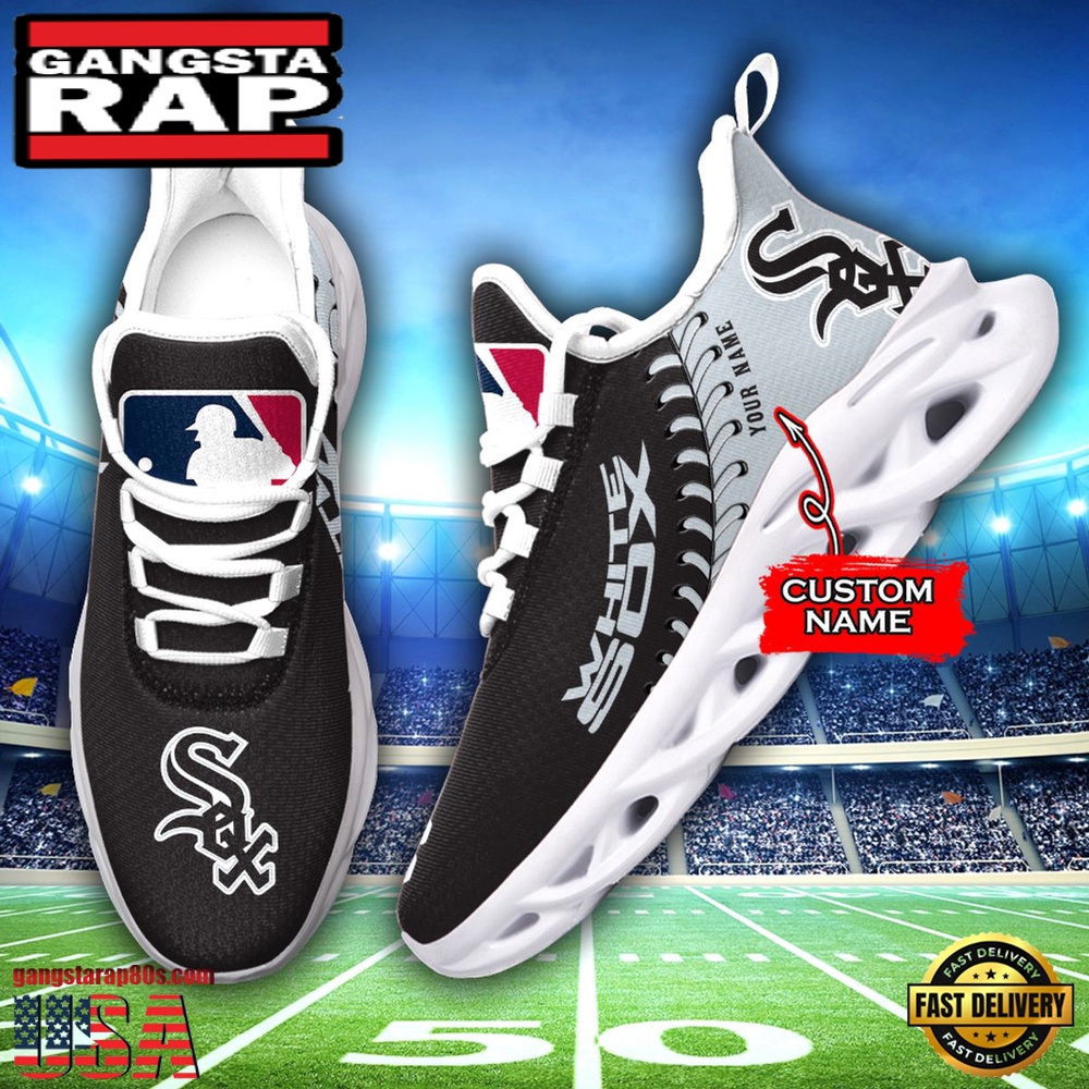 MLB Chicago White Sox Unique Design Custom Name Max Soul Shoes Running Sneakers MLB Chicago White Sox Unique Design Custom Name Max Soul Shoes Running Sneakers