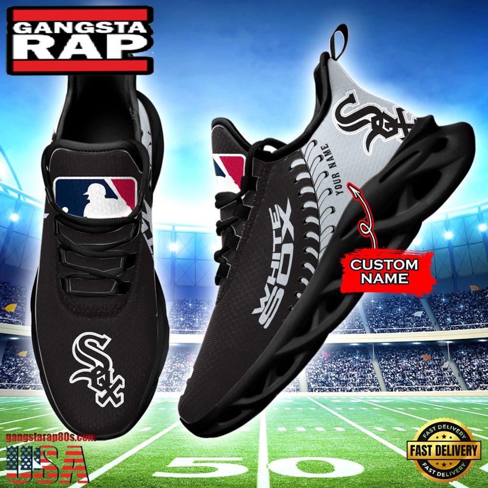 MLB Chicago White Sox Unique Design Custom Name Max Soul Shoes Running Sneakers MLB Chicago White Sox Unique Design Custom Name Max Soul Shoes Running Sneakers