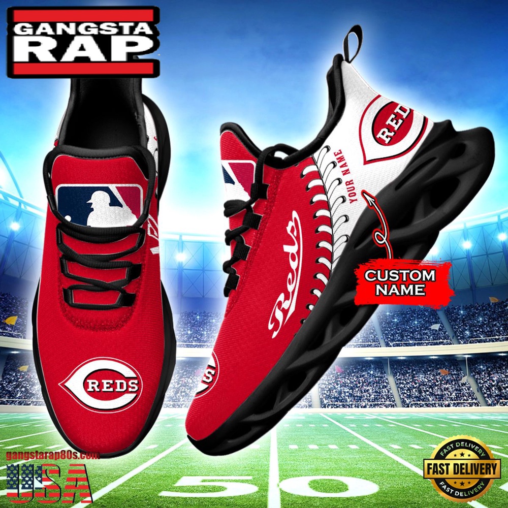 MLB Cincinnati Reds Unique Design Custom Name Max Soul Shoes Running Sneakers MLB Cincinnati Reds Unique Design Custom Name Max Soul Shoes Running Sneakers