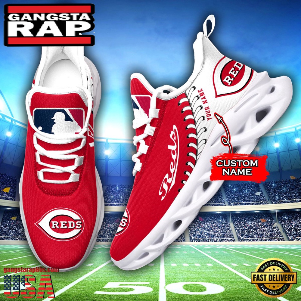 MLB Cincinnati Reds Unique Design Custom Name Max Soul Shoes Running Sneakers MLB Cincinnati Reds Unique Design Custom Name Max Soul Shoes Running Sneakers