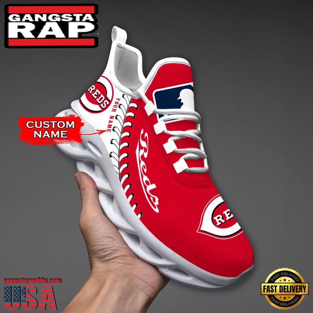 MLB Cincinnati Reds Unique Design Custom Name Max Soul Shoes Running Sneakers MLB Cincinnati Reds Unique Design Custom Name Max Soul Shoes Running Sneakers