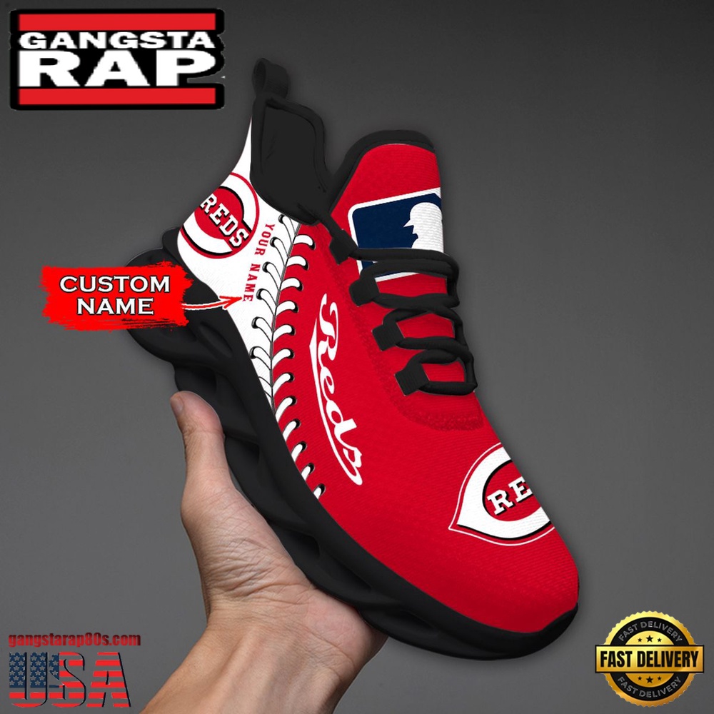 MLB Cincinnati Reds Unique Design Custom Name Max Soul Shoes Running Sneakers MLB Cincinnati Reds Unique Design Custom Name Max Soul Shoes Running Sneakers
