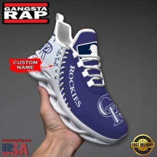 MLB Colorado Rockies Unique Design Custom Name Max Soul Shoes Running Sneakers