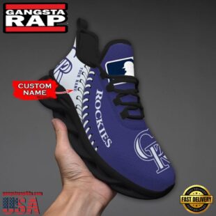 MLB Colorado Rockies Unique Design Custom Name Max Soul Shoes Running Sneakers