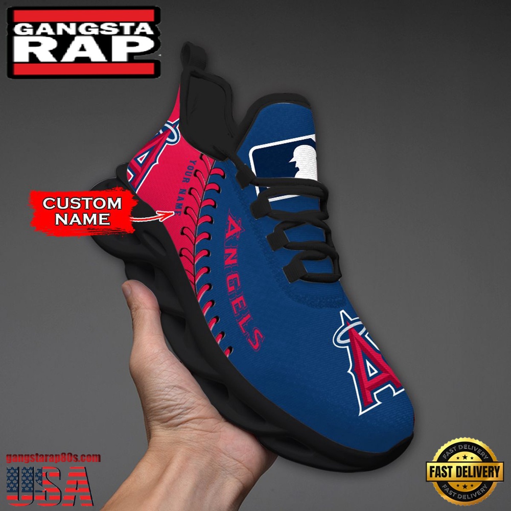 MLB Los Angeles Angels Unique Design Custom Name Max Soul Shoes Running Sneakers MLB Los Angeles Angels Unique Design Custom Name Max Soul Shoes Running Sneakers
