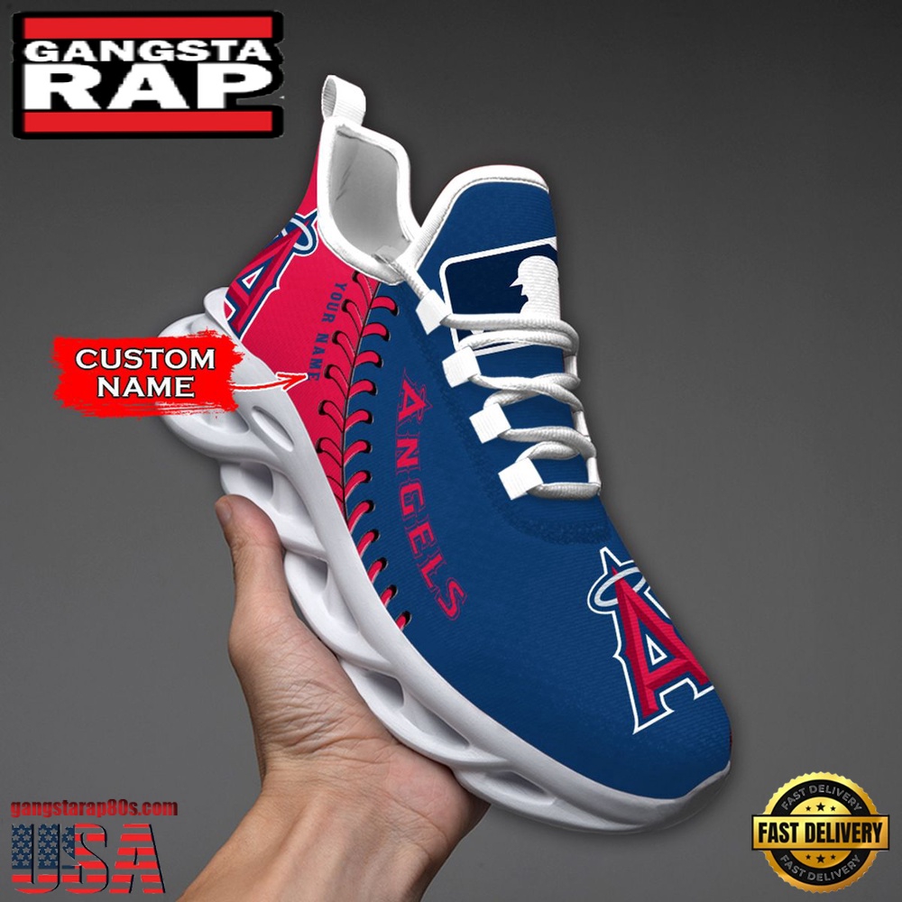 MLB Los Angeles Angels Unique Design Custom Name Max Soul Shoes Running Sneakers MLB Los Angeles Angels Unique Design Custom Name Max Soul Shoes Running Sneakers