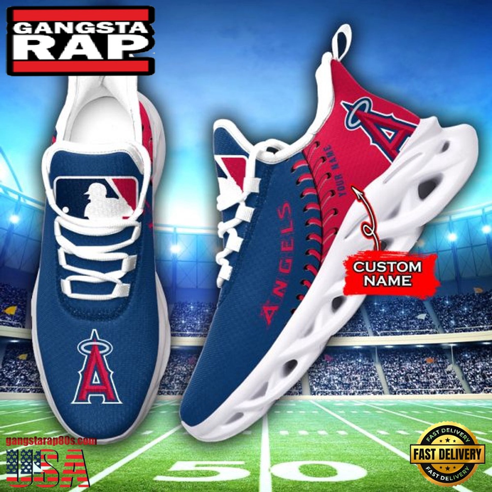 MLB Los Angeles Angels Unique Design Custom Name Max Soul Shoes Running Sneakers MLB Los Angeles Angels Unique Design Custom Name Max Soul Shoes Running Sneakers
