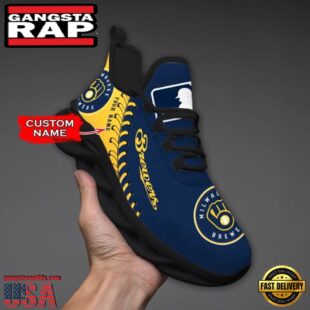 MLB Milwaukee Brewers Unique Design Custom Name Max Soul Shoes Running Sneakers